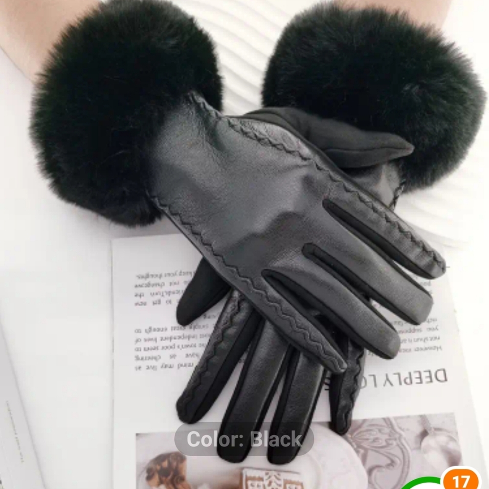Faux Leatherr Gloves